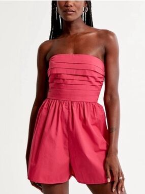 NWT! Abercrombie & Fitch Emerson Ruched Strapless Romper
